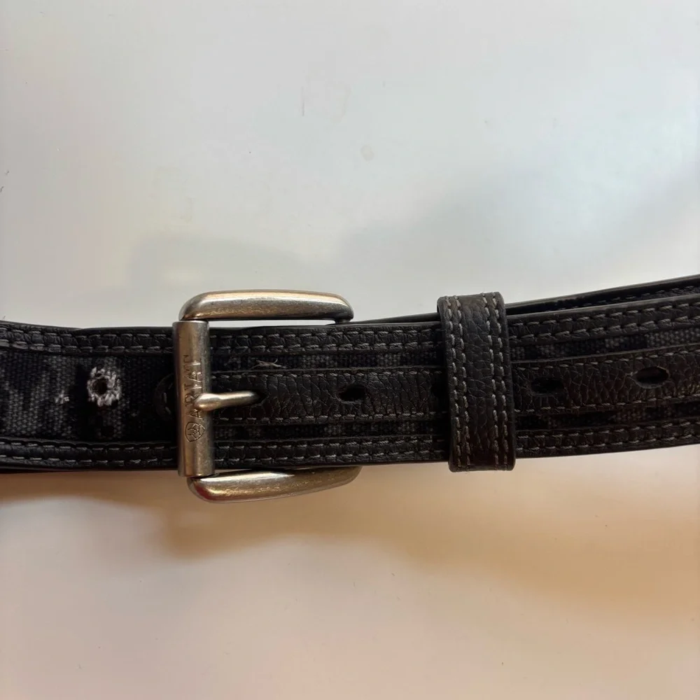 Ariat men’s digital camouflage patriotic flag genuine leather belt size 44